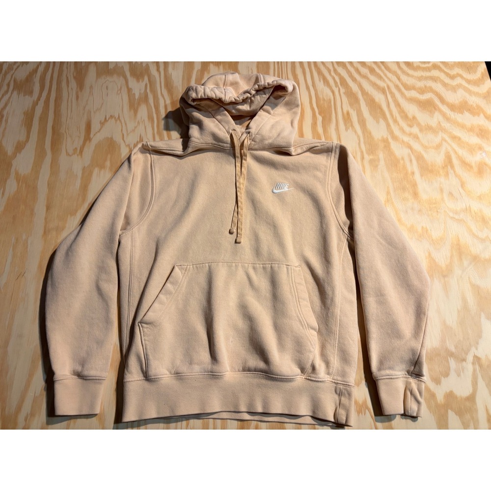 Nike Sportswear Club Fleece Hoodie Mens Small Peach Tan Pullover BV2654-824